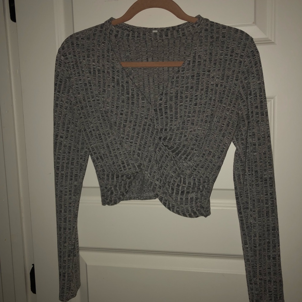 Gray crop top
